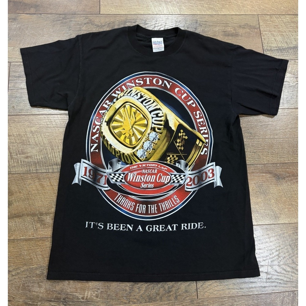 Vintage‎ Nascar Winton Cup 2003 Anniversary Graphic Racing Tee Medium Black